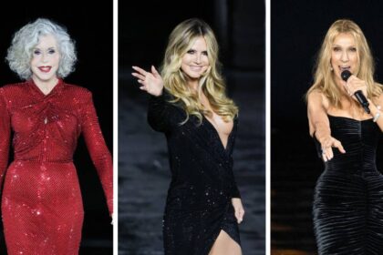 Heidi Klum steals the spotlight in plunging black gown at star-studded L’Oréal Paris show