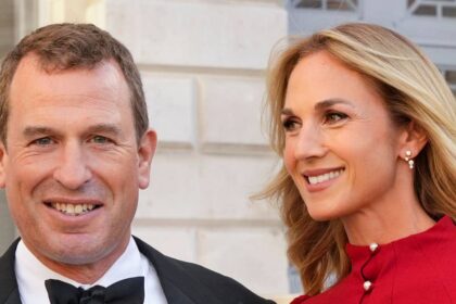 Smiling Harriet Phillips is radiant in flattering dress for loved-up appearance with new husband Peter Phillips