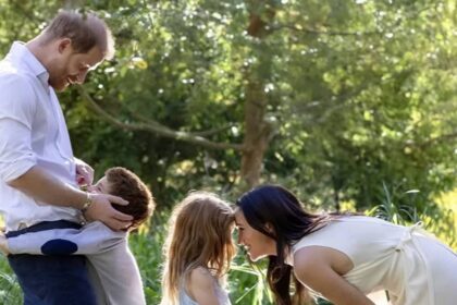 Tall Prince Archie races red-haired sister Princess Lilibet as Meghan Markle shares first clip of UK family life