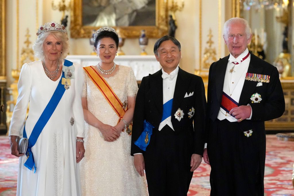 Queen Camilla with Empress Masako, Emperor Naruhito and King Charles