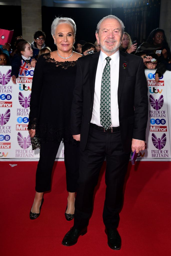 Alan Sugar and wife Ann Simons attending The Pride of Britain Awards 2017, at Grosvenor House, Park Street, London