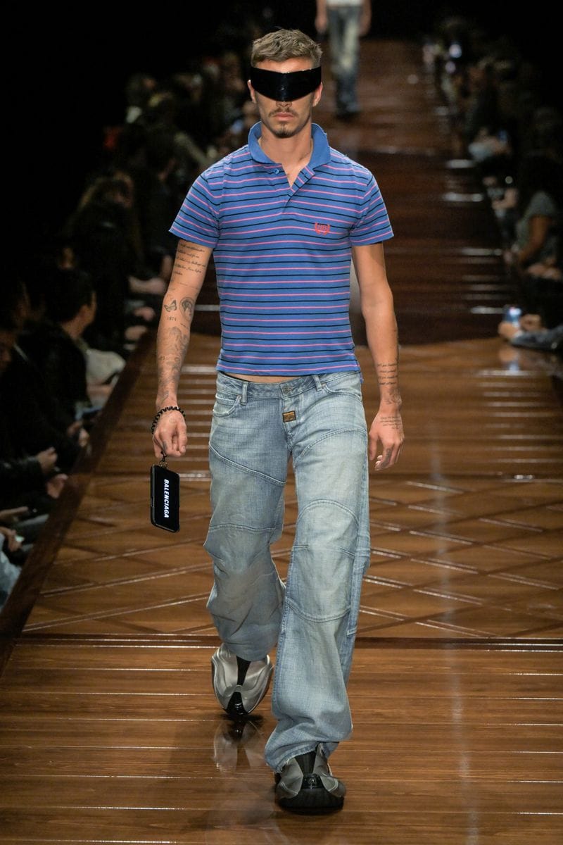 Romeo Beckham on the runway at Balenciaga RTW Spring 2025 as part of Paris Ready to Wear Fashion Week 