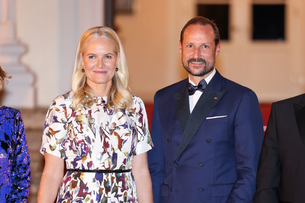 Princess Mette-Marit of Norway and Haakon, Crown Prince of Norway attend a dinner for the heads of state of Denmark, Finland, Iceland, Norway and Sweden