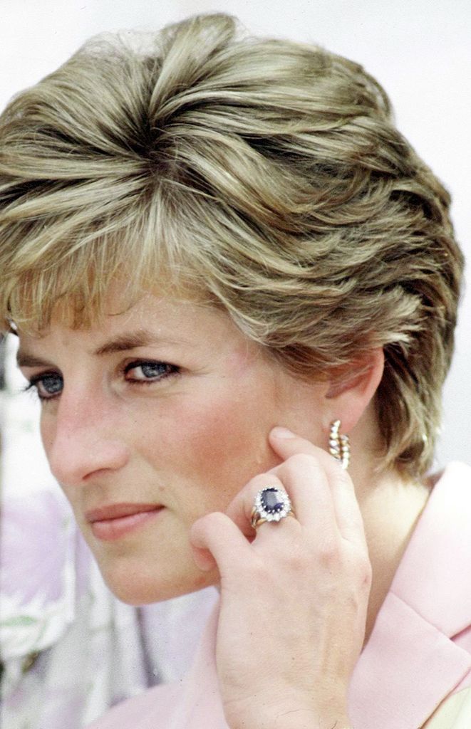 Diana, Princess of Wales' engagement ring, wedding ring, watch and gold earrings