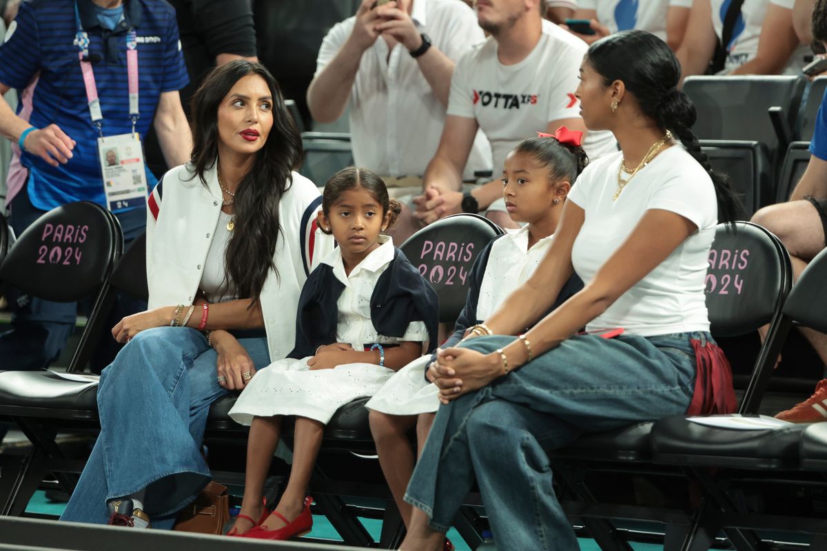 Vanessa Bryant and her daughters at the 2024 Paris Olympics