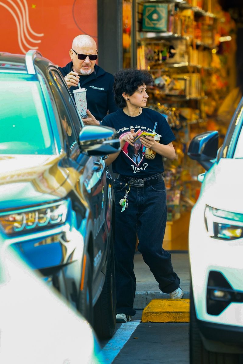 Emme, daughter of Jennifer Lopez, was seen taking a break from her driving lesson to grab a boba drink in LA.