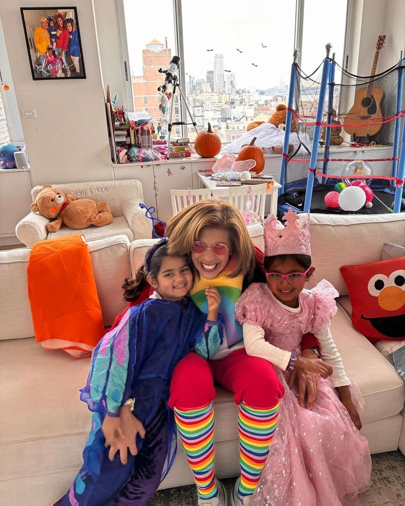 Hoda Kotb poses with daughter Hope (L) and Haley for Halloween