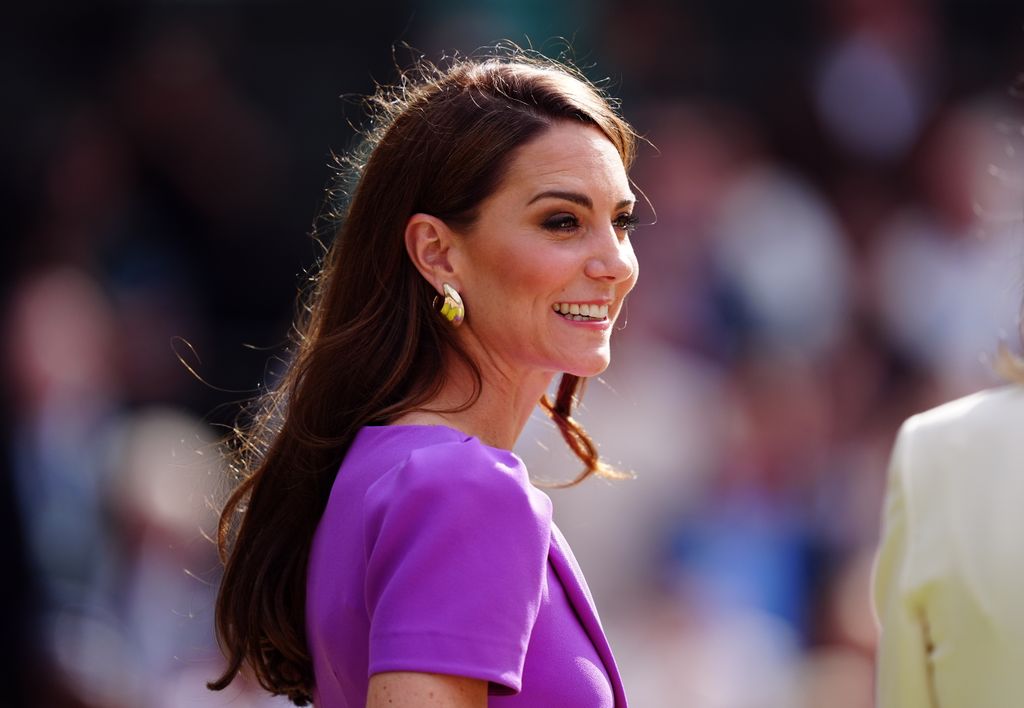 Kate Middleton wearing purple dress at Wimbledon