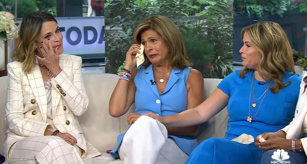 Hoda Kotb, Savannah Guthrie, and Jenna Bush Hager get emotional over the former's decision to leave the Today Show