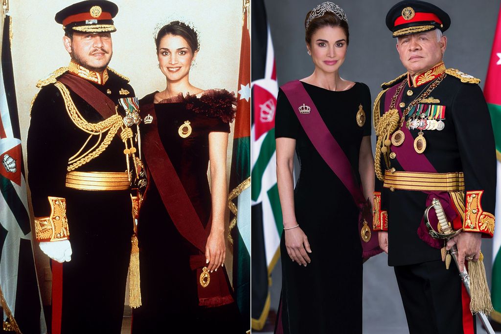 Queen Rania in a black dress