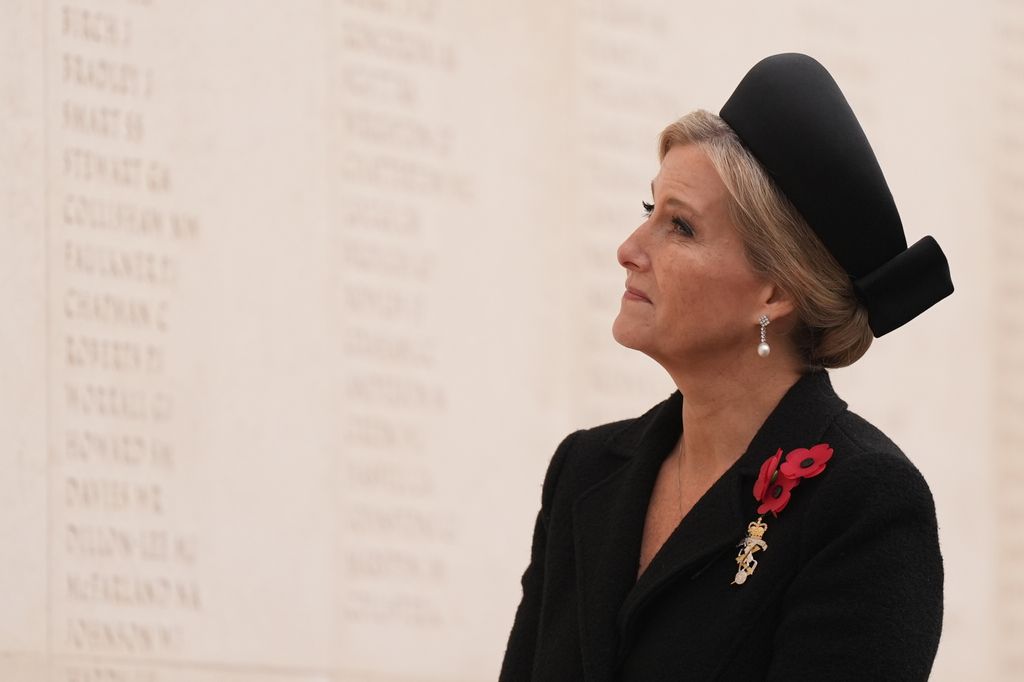 Sophie, Duchess of Edinburgh views the armed forces memorial