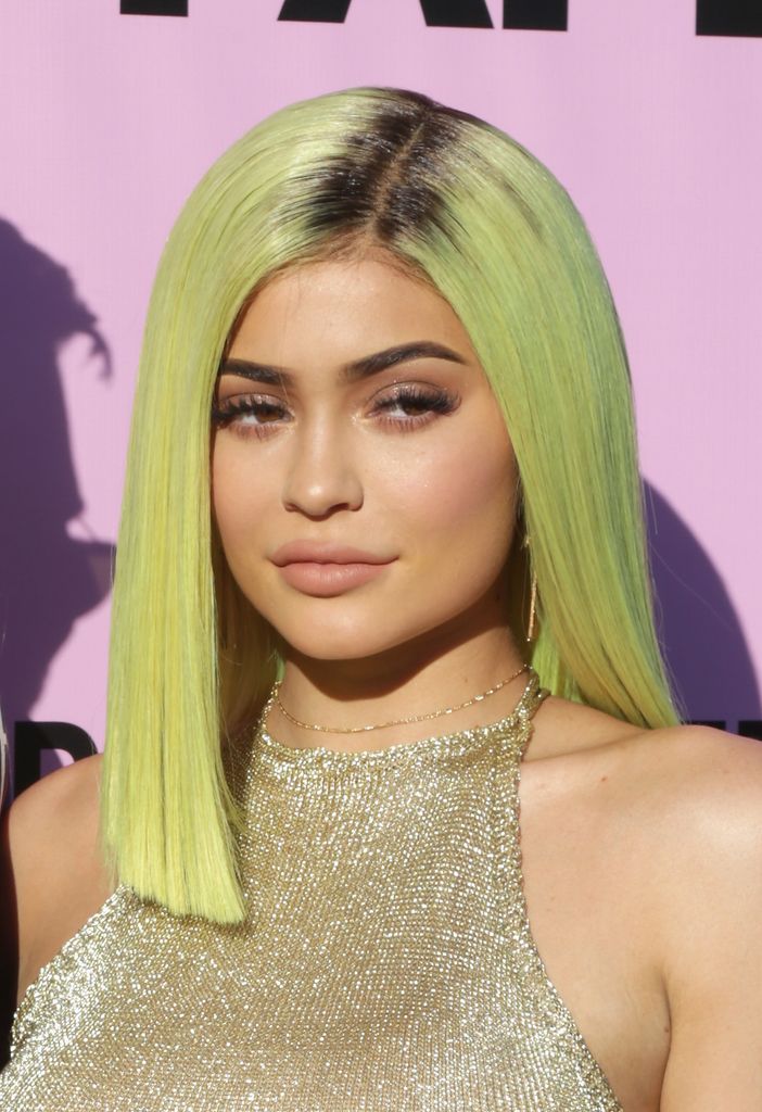 Kylie Jenner with green hair in 2017