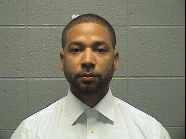 Smollett's Cook County jail booking photo as he began his sentence in Chicago on March 10, 2022.