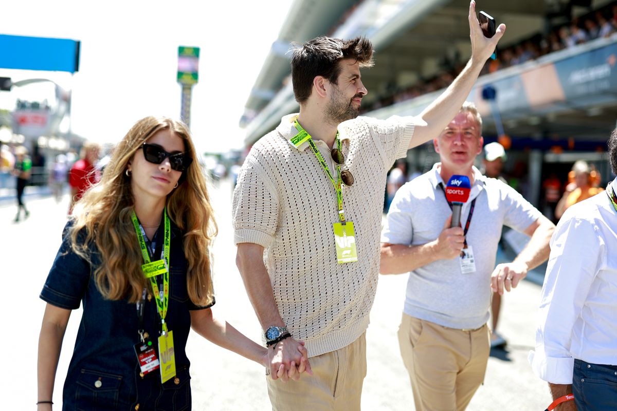 Gerard Pique and his girlfriend Clara Chia during the Formula 1 Aramco Gran Premio de Espana