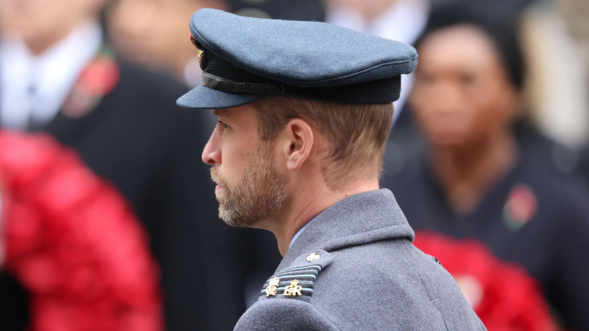 Prince William looks emotional during the service 