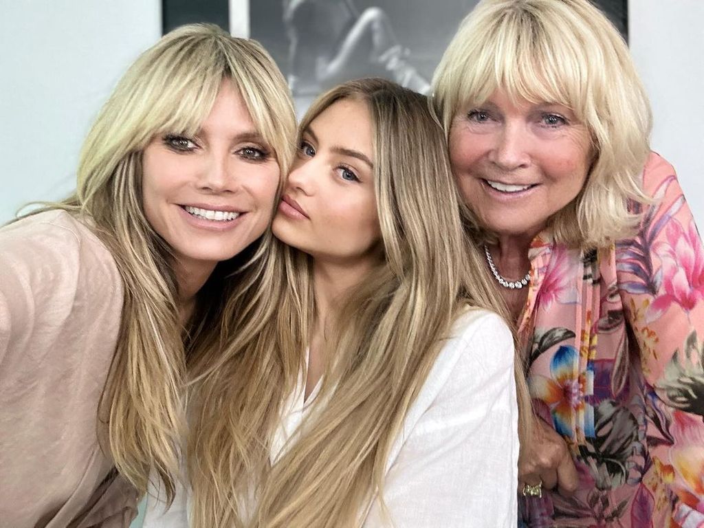 heidi klum with daughter leni and mom erna