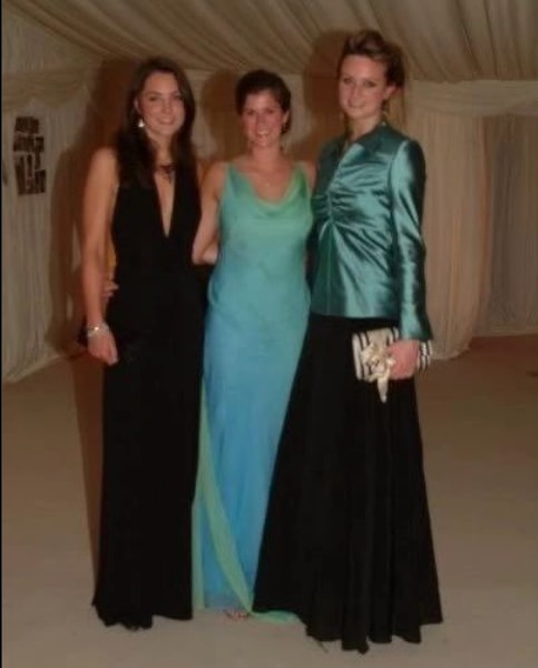 Kate Middleton (L) at a St Andrews ball in 2005