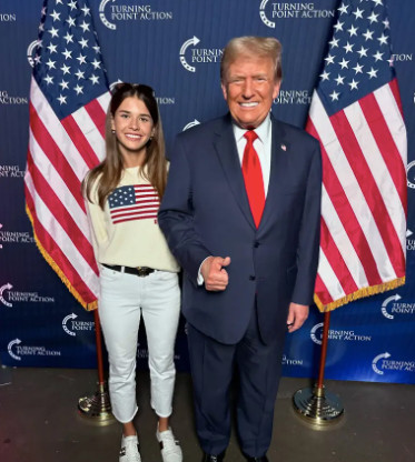 The 17-year-old revealed she plays golf with Trump