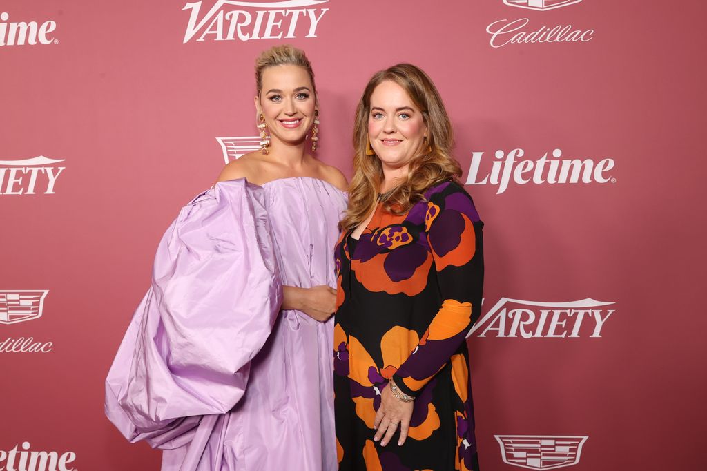 Katy Perry and Angela Hudson attend Variety's Power of Women Presented by Lifetime at Wallis Annenberg Center for the Performing Arts on September 30, 2021 in Beverly Hills, California.