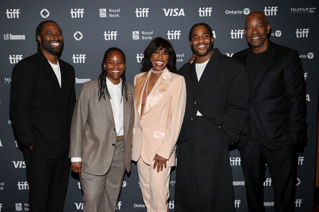 John David Washington, Katia Washington, Pauletta Washington, Malcolm Washington and Denzel Washington attend Netflix's special presentation of "The Piano Lesson" during the Toronto International Film Festival at Princess of Wales Theatre on September 10, 2024 in Toronto, Ontario