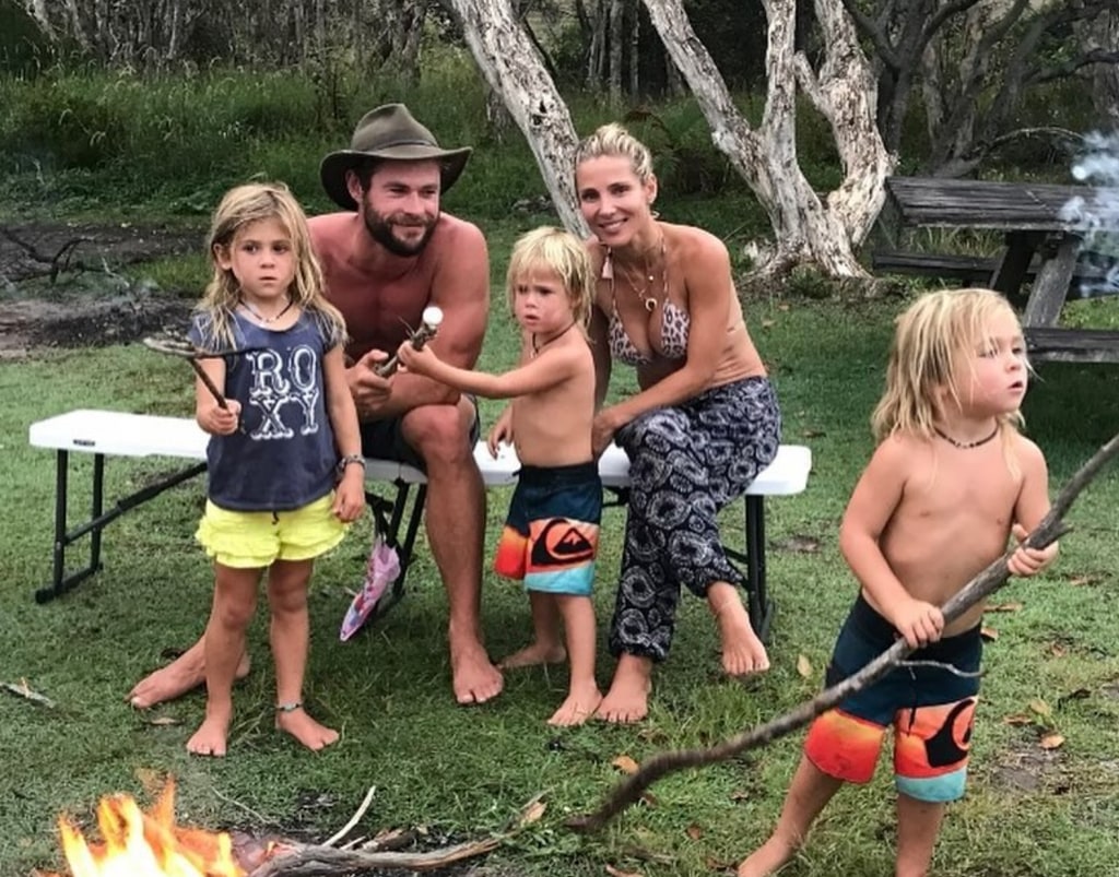 Throwback photo shared by Elsa Pataky on Instagram in honor of Father's Day in Australia featuring her husband Chris Hemsworth and their three kids