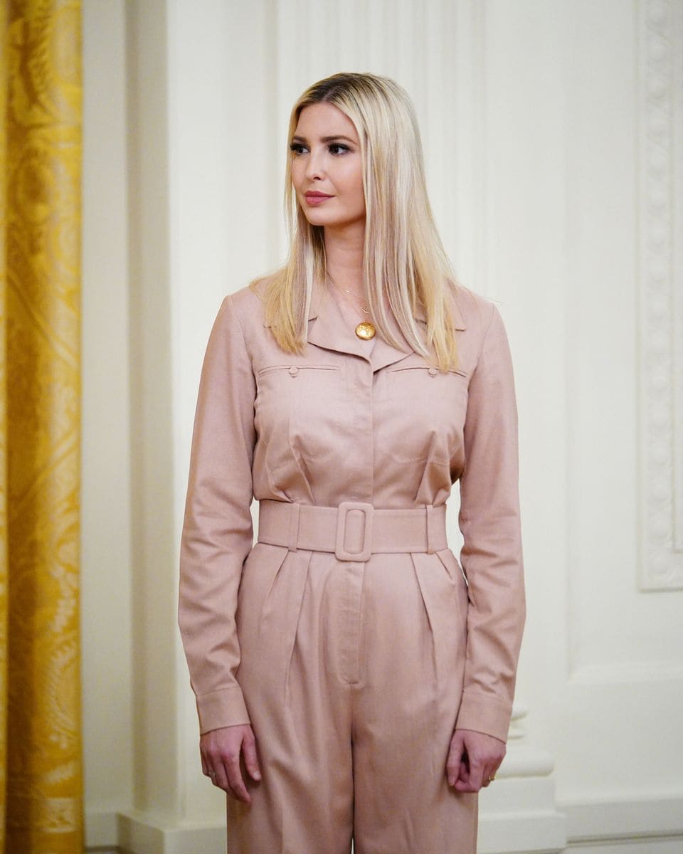 Senior Advisor to the President Ivanka Trump attend a press briefing in the East Room of the White House in Washington, DC, on April 28, 2020. - US President Donald Trump held a press briefing about supporting small businesses during the coronavirus pandemic through the Paycheck Protection Program.. (Photo by MANDEL NGAN / AFP) (Photo by MANDEL NGAN/AFP via Getty Images)