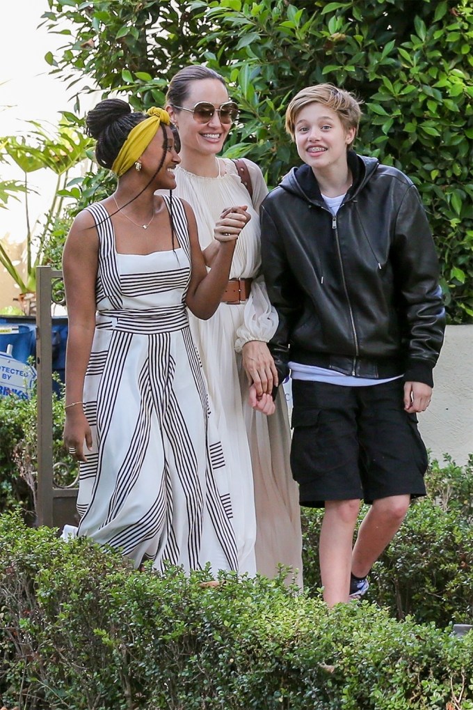Angelina Jolie & Shiloh Jolie-Pitt At A Labor Day Party