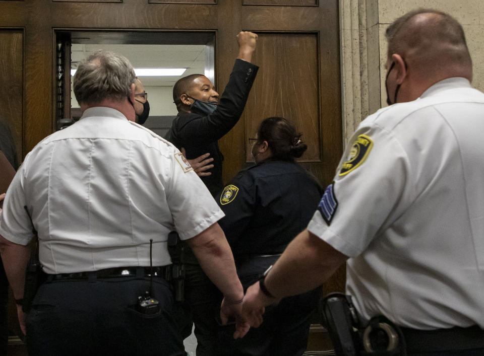 Smollett is taken into custody at his sentencing hearing on March 10, 2022.