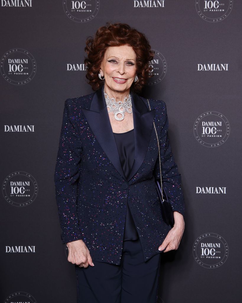 Sophia Loren attends Damiani Centenary gala dinner at Teatro Alcione on March 14, 2024 in Milan, Italy