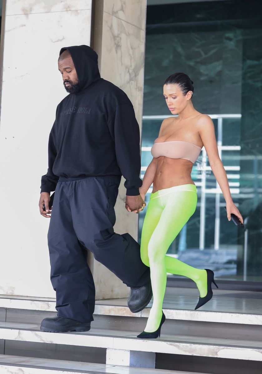 Kanye West and Bianca Censori were spotted strolling through The Grove in Los Angeles 