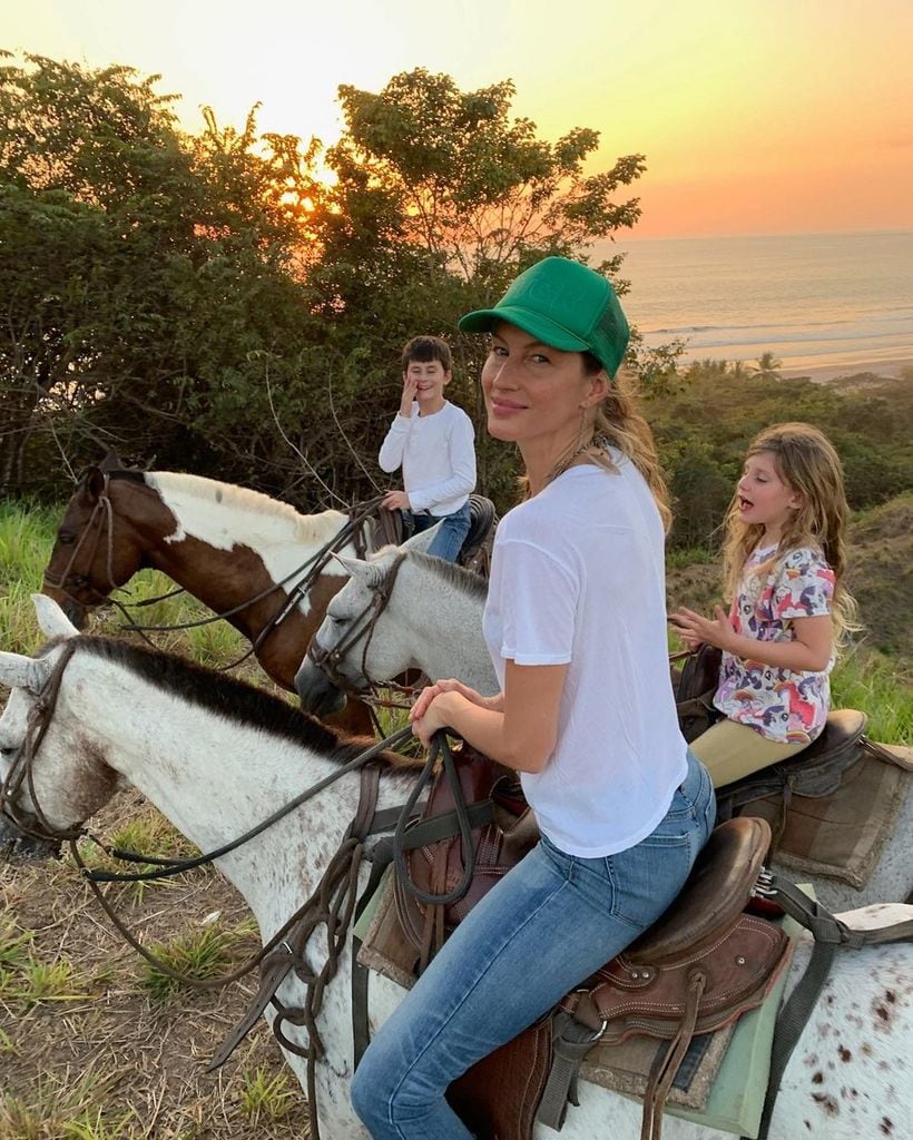 Gisele Bundchen with her children Benjamin and Vivian