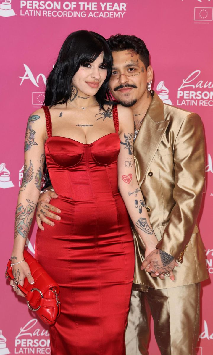 Cazzu and Nodal at the 2023 Latin GRAMMY Person of the Year Ceremony