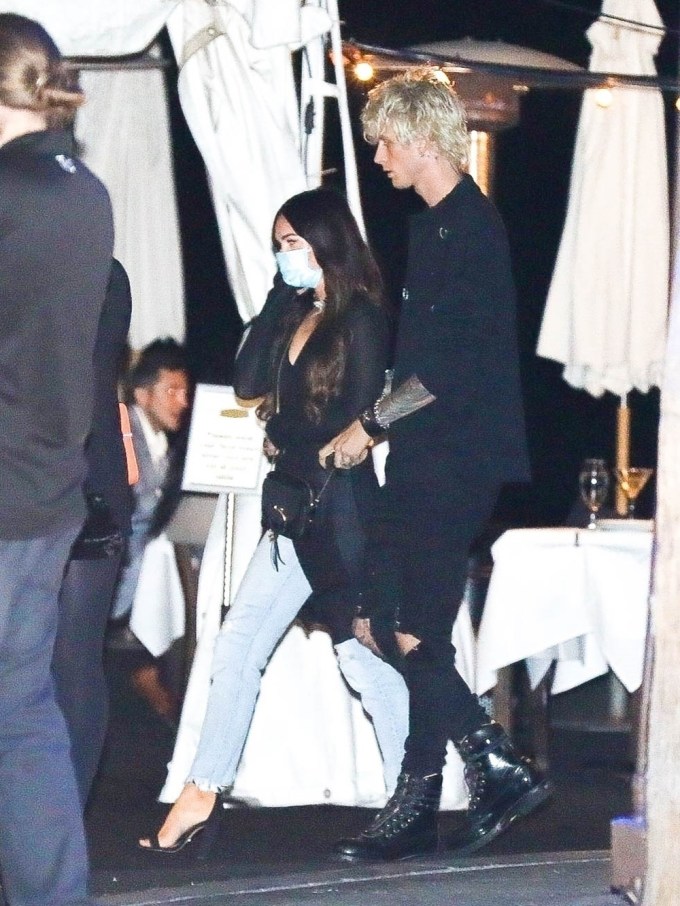 Megan Fox and Machine Gun Kelly Leave Mastro’s