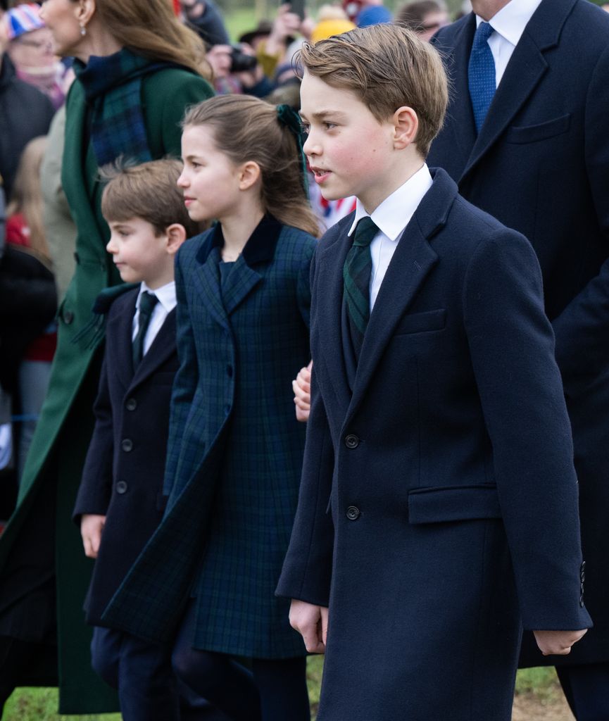 Prince Louis, Princess Charlotte and Prince George walking together