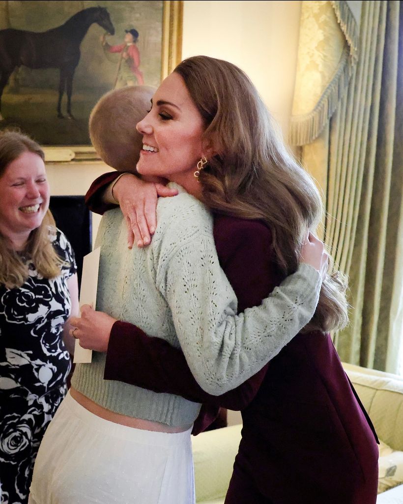 Kate Middleton hugging Liz Hatton