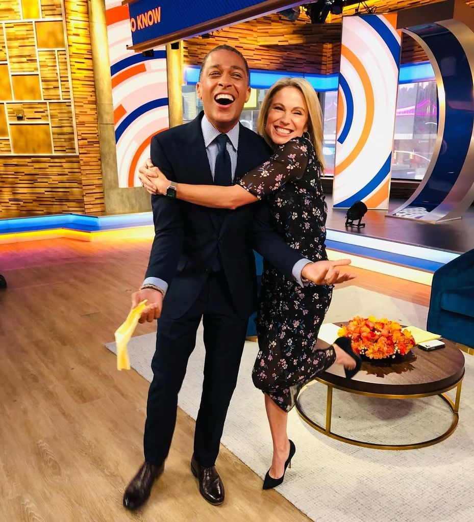 Amy Robach and T.J. Holmes in the GMA studios 