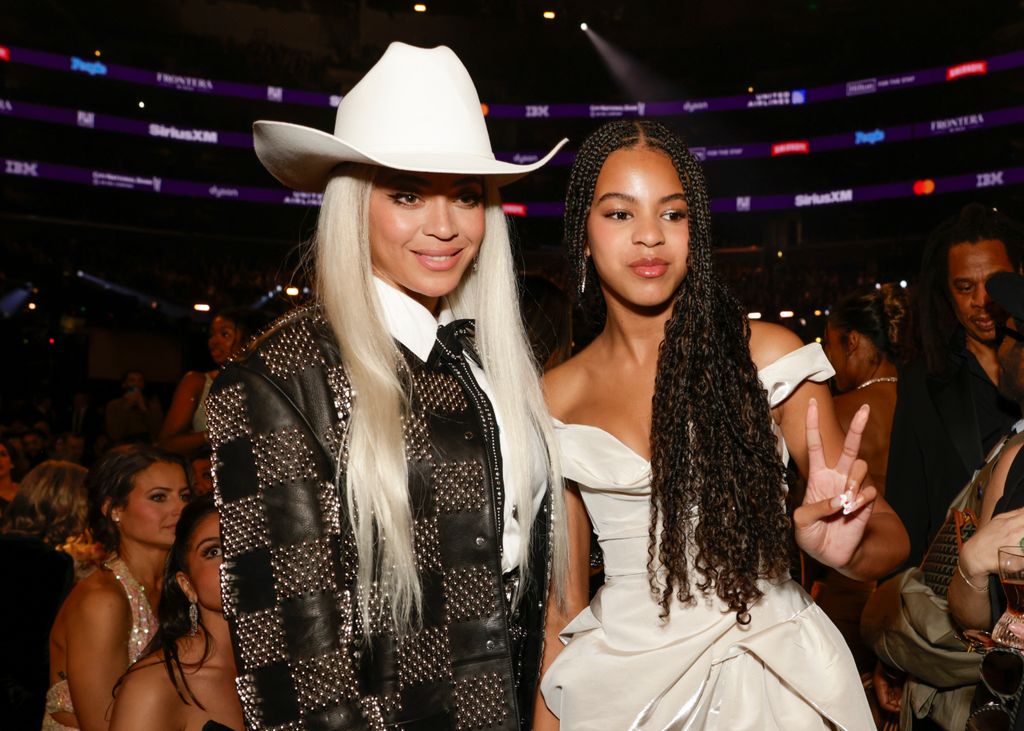 LOS ANGELES - FEBRUARY 4:  BeyoncÃ© and Blue Ivy Carter behind the scenes at The 66th Annual Grammy Awards, airing live from Crypto.com Arena in Los Angeles, California, Sunday, Feb. 4 (8:00-11:30 PM, live ET/5:00-8:30 PM, live PT) on the CBS Television Network. (Photo by Francis Specker/CBS via Getty Images)