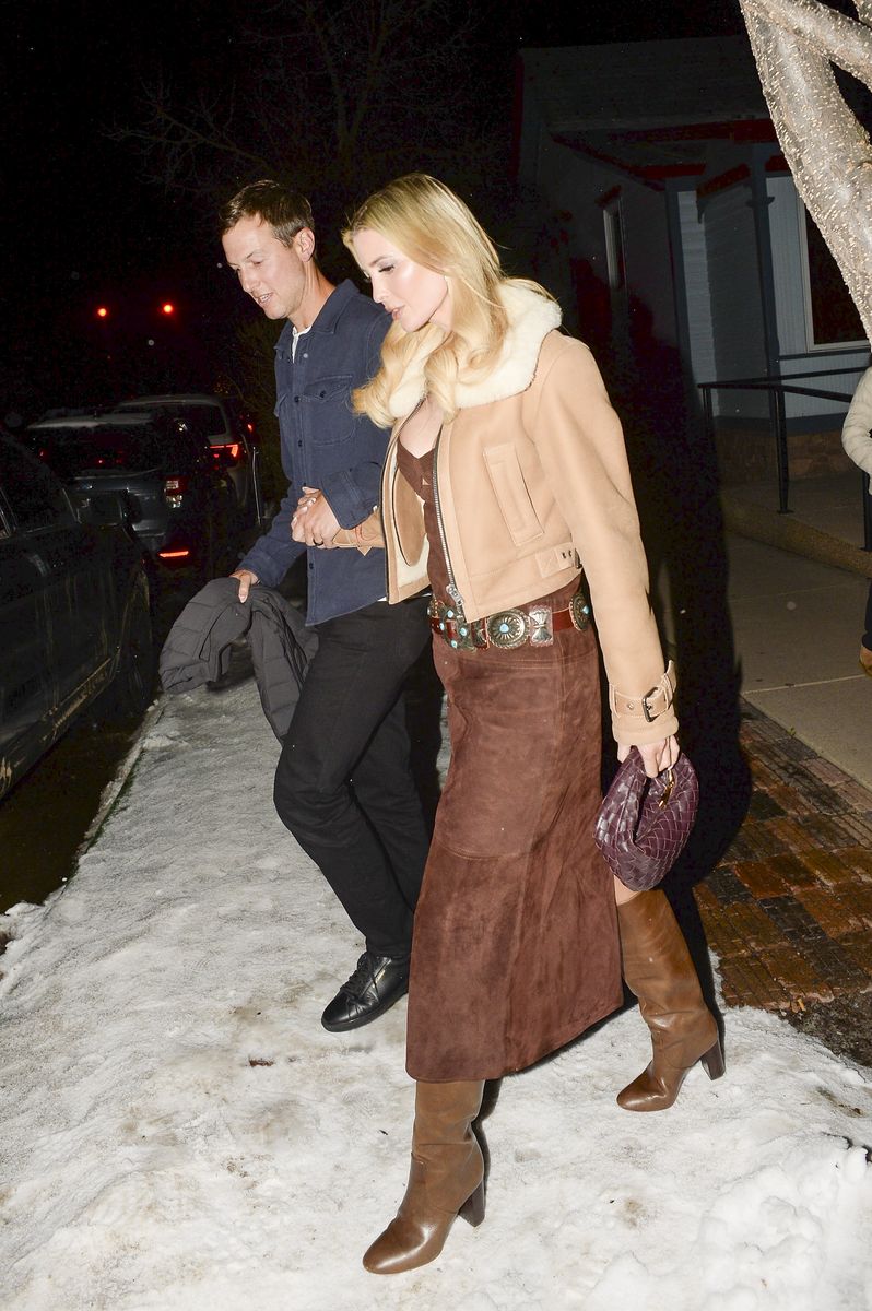 Ivanka Trump and her husband Jared Kushner were spotted leaving the Matsuhisa restaurant in Aspen, Colorado, after having dinner with Amazon founder Jeff Bezos.