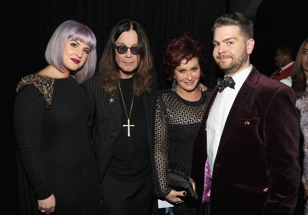 Kelly Osbourne, Ozzy Osbourne, Sharon Osbourne and Jack Osbourne attend the 56th GRAMMY Awards at Staples Center on January 26, 2014 in Los Angeles, California.