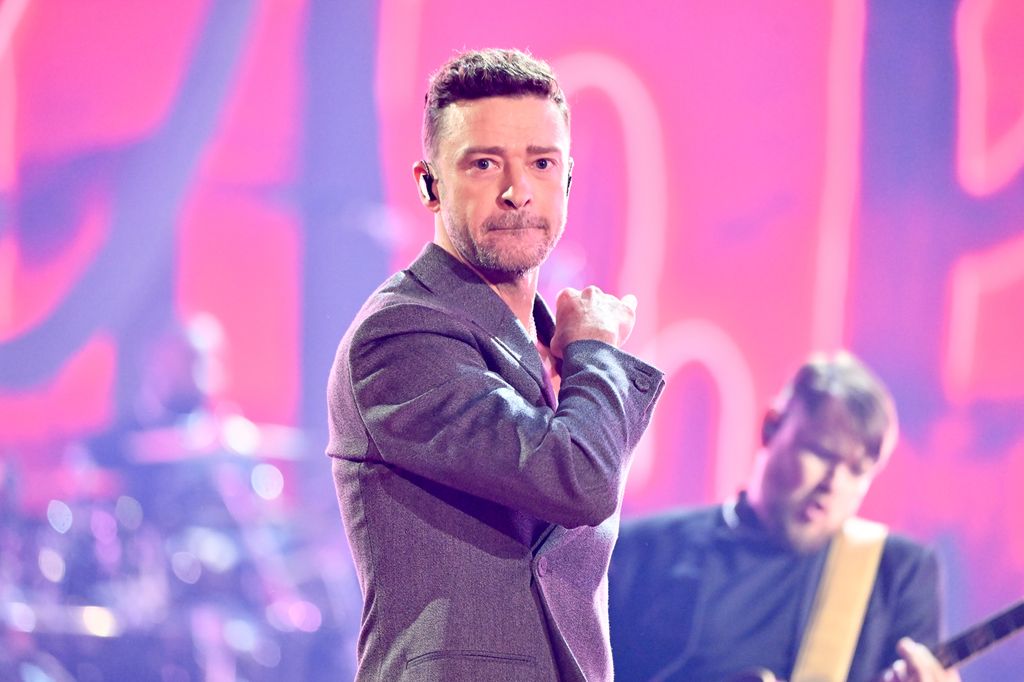 Justin Timberlake performs onstage at the 2024 iHeartRadio Music Awards held at the Dolby Theatre on April 1, 2024 in Los Angeles, California. 