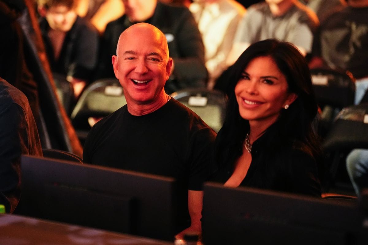 Jeff Bezos and Lauren Sanchez attend the UFC 306 at Riyadh Season Noche UFC event at Sphere on September 14, 2024, in Las Vegas, Nevada.