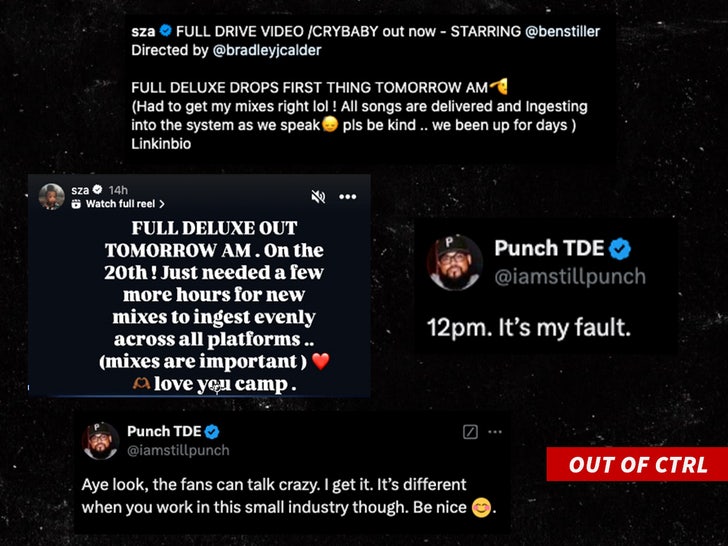 sza president punch tde messages on lana album instagram x sub