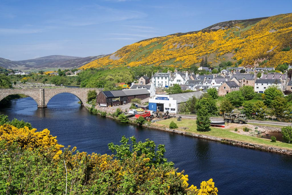 River Helmsdale with blue skies