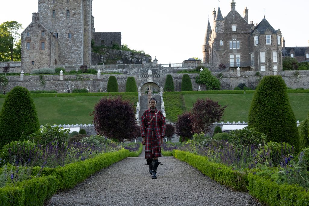 Tartan dominated the runway at the Dior Cruise 2025 Show held at Drummond Castle in Perthshire, Scotland