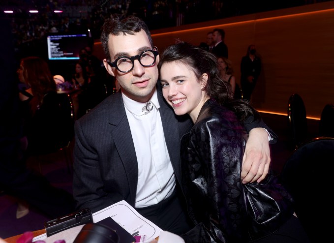 Margaret Qualley & Jack Antonoff at the 2022 Grammys