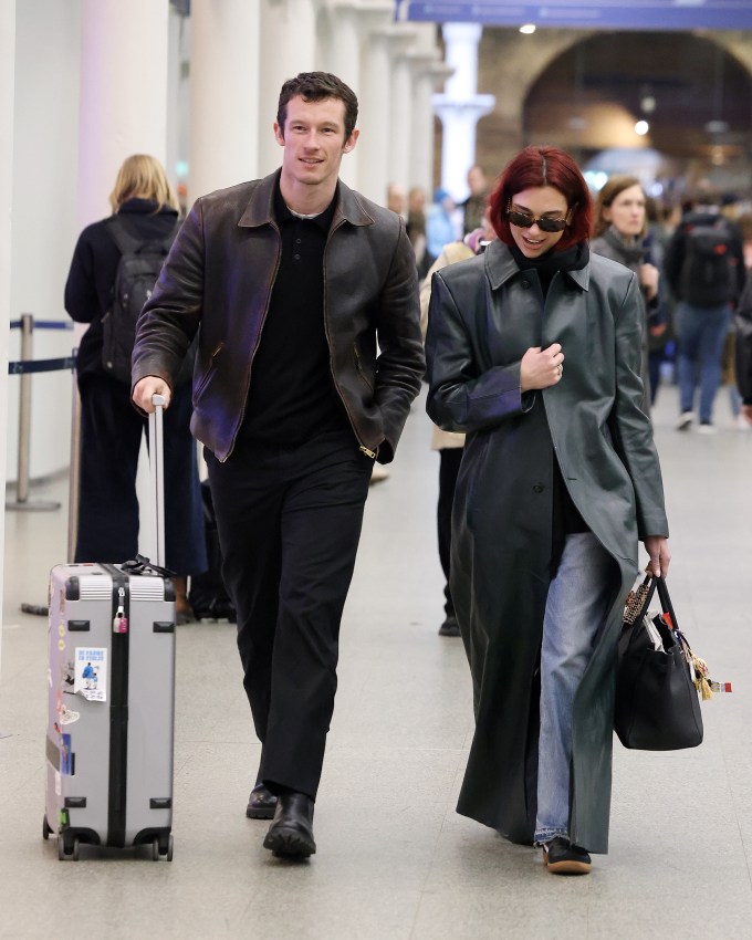 Dua Lipa & Callum Turner Arriving to London in March 2024