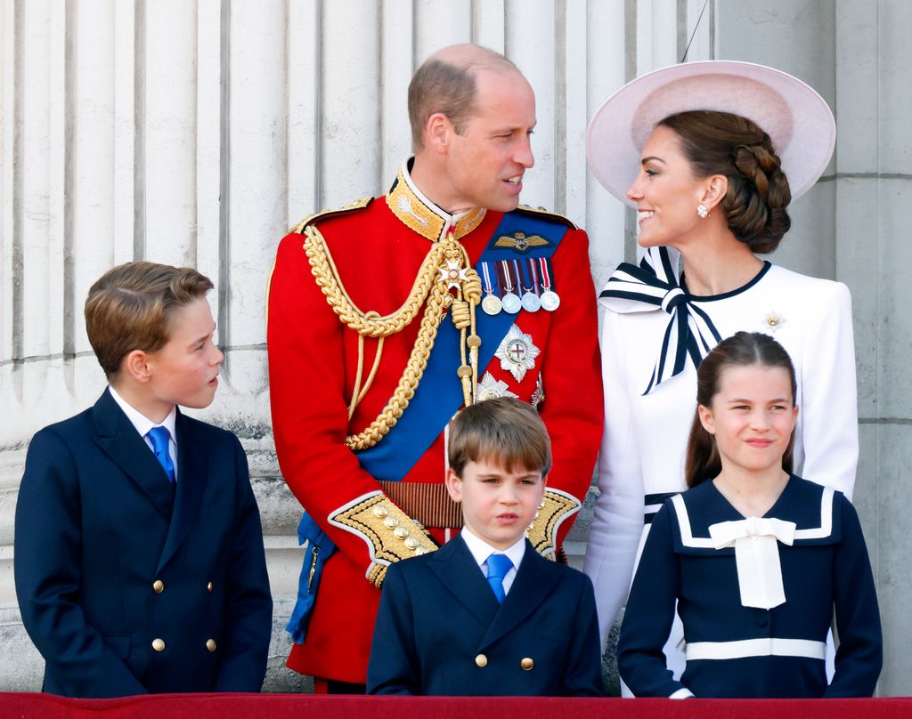 William and Kate smile at each other at Trooping The Colour 2024