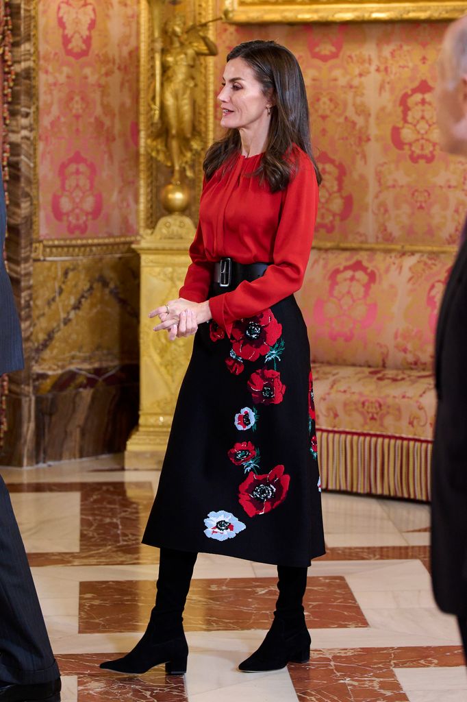 Queen Letizia of Spain looked sensational in a festive look