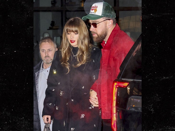 Taylor Swift and Travis Kelce arrive at Chez Margaux for dinner