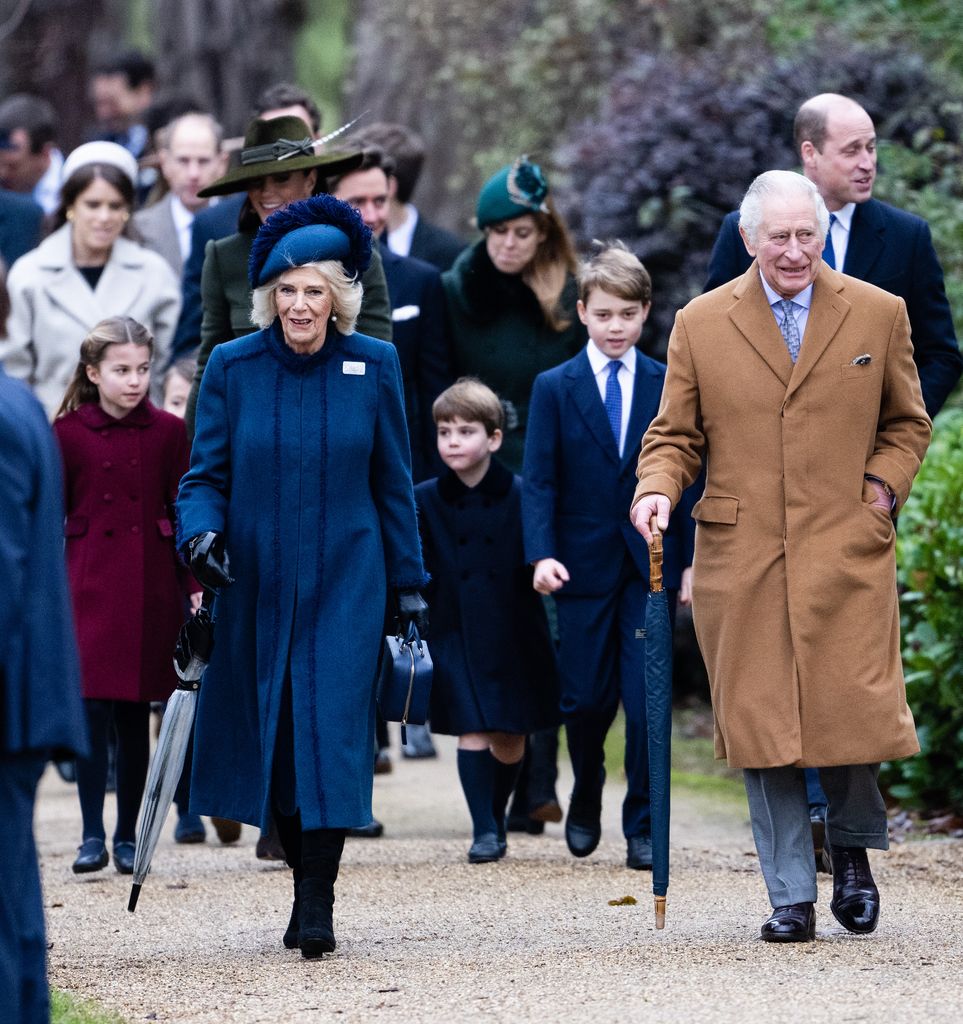 Charles with the Wales children on Christmas Day 2022